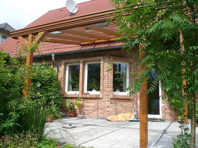 Terrassendach Holzstruktur als Aufdachmontage